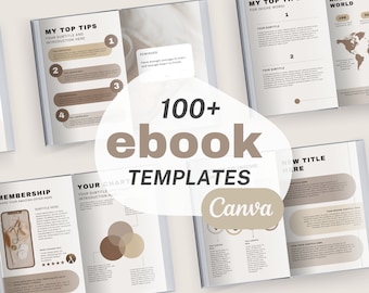 Ebook Vorlagen minimal braun | Canva workbook neutral | Platzersteller ebook