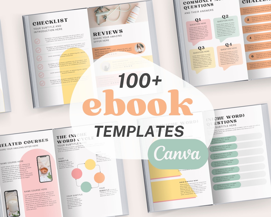 Ebook Templates Pastel Canva Workbook Colorful Course Creator Ebook Etsy