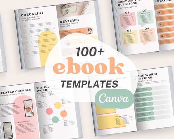 Ebook templates pastel | Canva workbook colorful | Course creator ebook