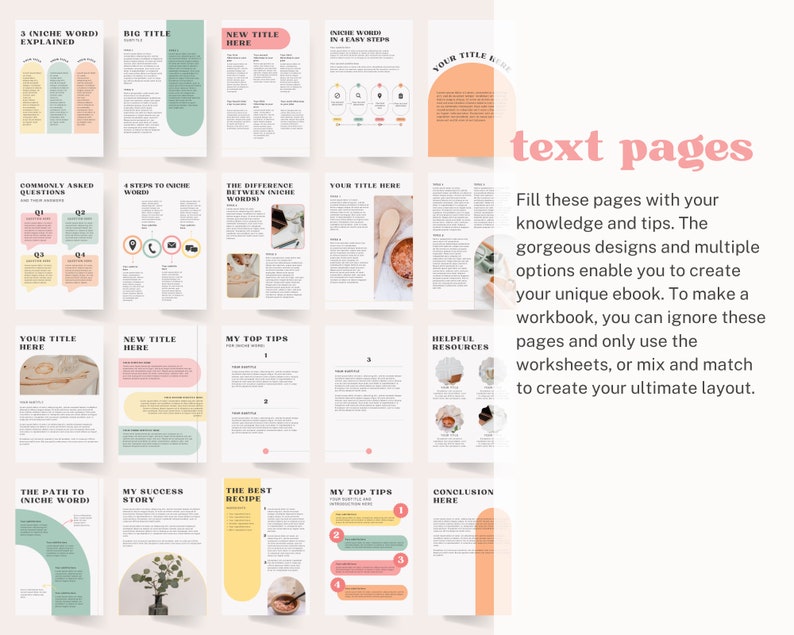 Ebook Vorlagen Pastell | Canva Workbook Bunt | Platzersteller ebook Bild 4