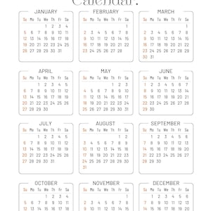2025 Calendar, Printable