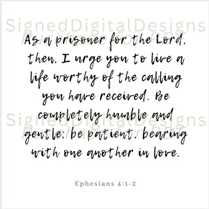 Ephesians 4:1-2 (Printable)