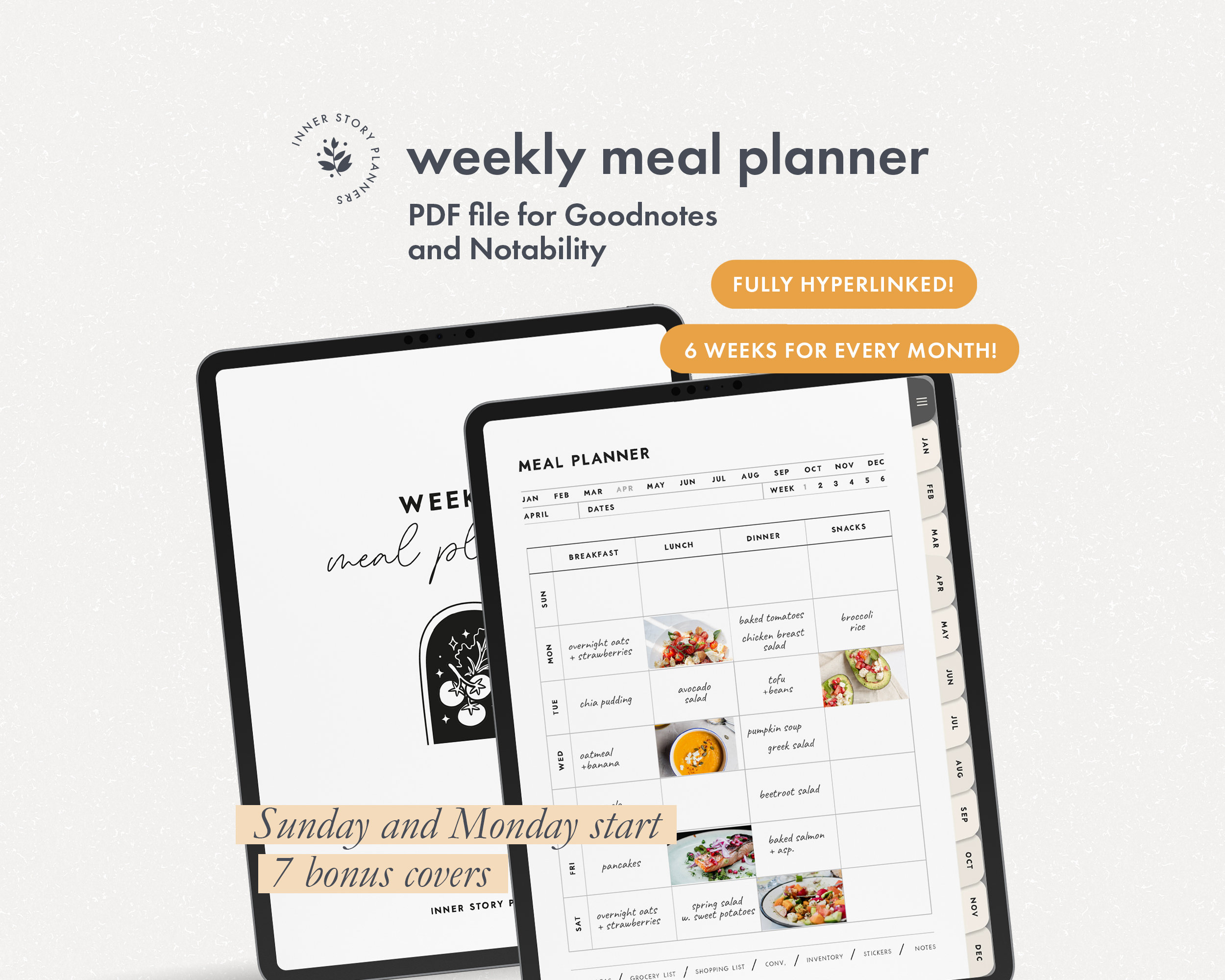 Digital Meal Planner: Goodnotes Weekly Template (digital Download) - Etsy
