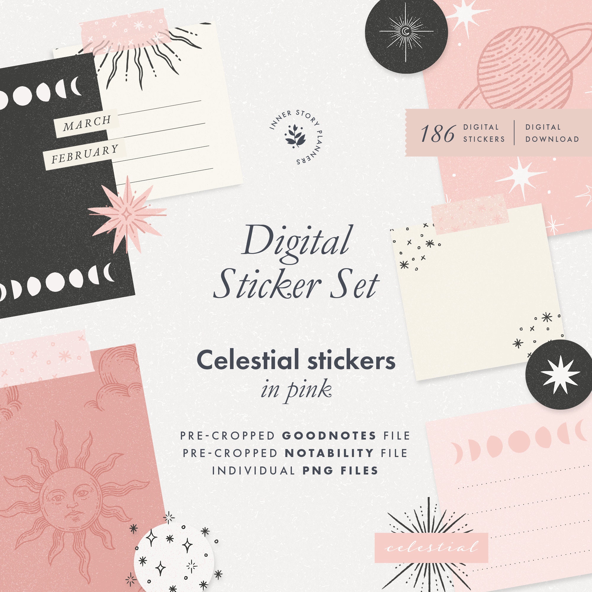 Stars and moon stickers Sticker for Sale by Aesthetics1kyye