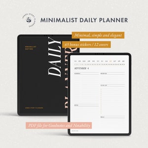 Minimalist Digital Planner, GoodNotes Daily Planner, iPad Undated Planner, Notability Planner Digital Planner 2024, Digital Journal Portrait