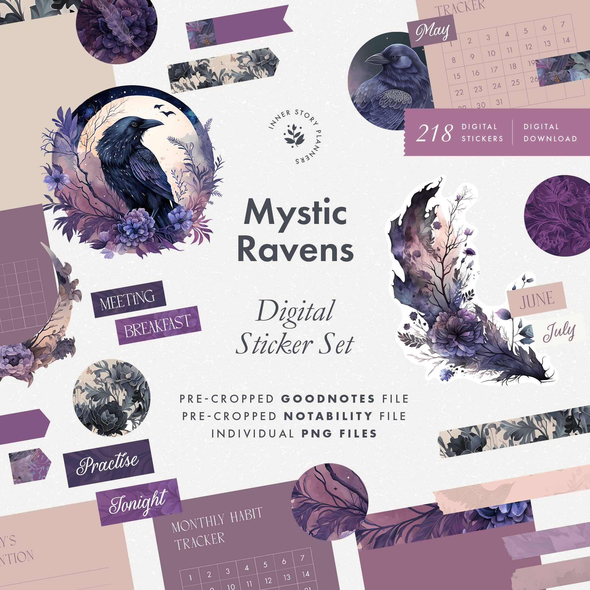 Witchy & Mystical: 45pcs Sticker Set 🔮 – TrippingJournal