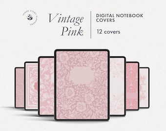 Couvertures de cahier numérique rose victorien : Goodnotes, Notability (PDF)
