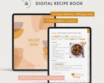 Digital Recipe Book: Goodnotes, Notability iPad Planner (PDF)