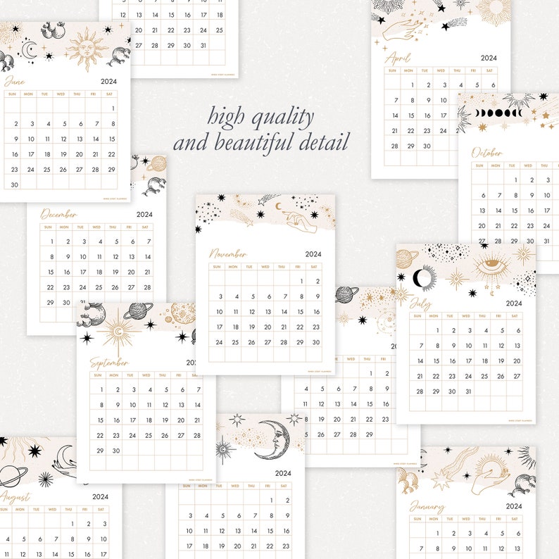 2024-printable-calendar-celestial-monthly-planner-vertical-sunday-and