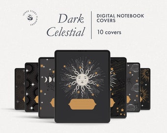 Dark Celestial Notebook Covers: Witchy Lunar Planner (Digital Download)