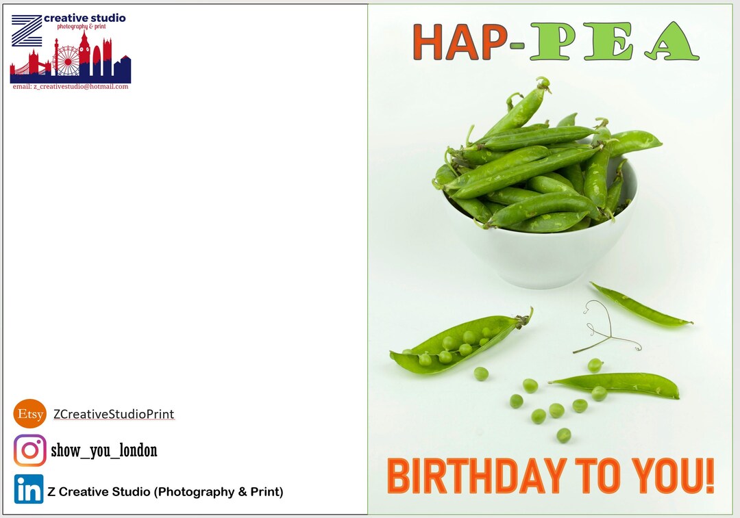 Birthday Card Food Puns Postcard Funny Cards Greetings Etsy