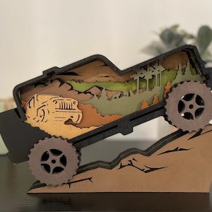 Laser Cut Wooden Jeep With Interior Design