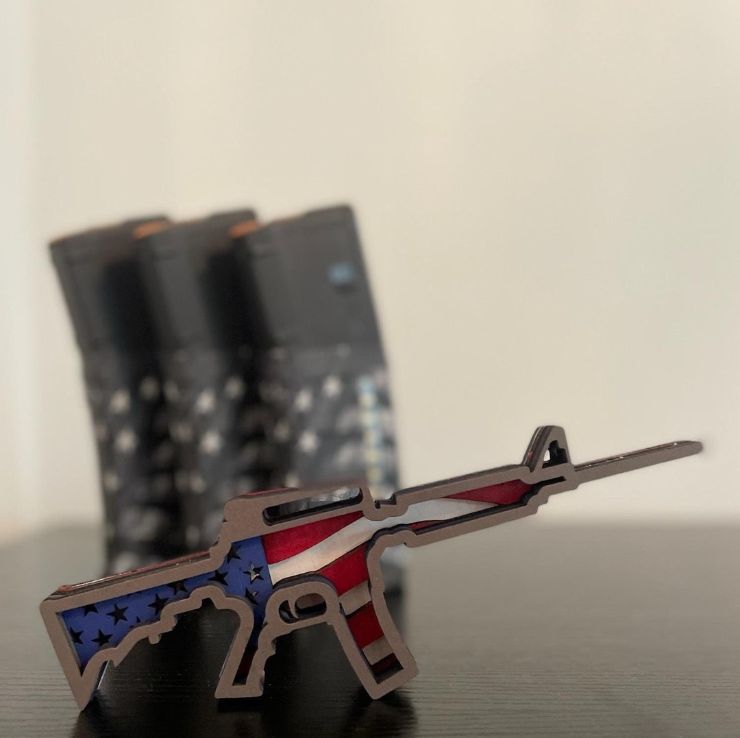 Laser Cut Rifle With Interior Flag - Etsy