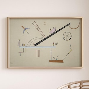 Kandinsky Abstract Geometric Poster, Modern Bauhaus Style Print, Minimalist Art Exhibition for Home Gallery or Gift Decor