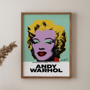 Andy Warhol Marilyn Monre Print, Sage Green Marilyn Monroe Poster, Gallery Wall Art, Mid Century Modern Art