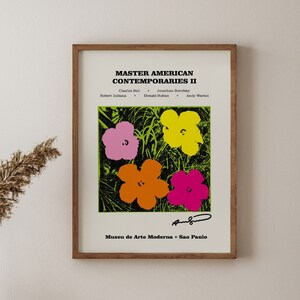 Andy Warhol Flowers Exhibition Poster Print, Andy Warhol Poster Pop Art Print, Mid Century Modern Art, Gallery Wall Art