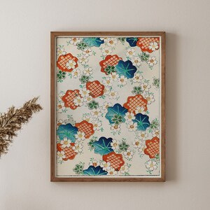 Bijutsu Sekai Art, Floral pattern from the Shin Bijutsukai, Japanese Poster Wall Art, Fine Art Print, Gallery Wall Home Decor