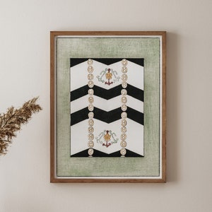 Geometric Pattern With Nautical Motif illustration from the Shin Bijutsukai, Japanese Decor, Fine Art Print, Gallery Wall Home Decor
