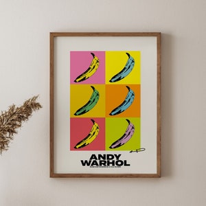 Andy Warhol Banana Exhibition Poster Print, Colorful Bananas, Velvet Underground, Pop Art Wall Art, Trendy Prints, Mural Decoration