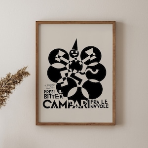 Bitter Campari Vintage Wall Art, Food & Drink Poster, Bar Decor, Gift Idea