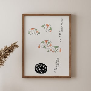 Japanese Print 4 from Yatsuo no tsubaki, Japanese Wall Art, Taguchi Tomoki Wood Block