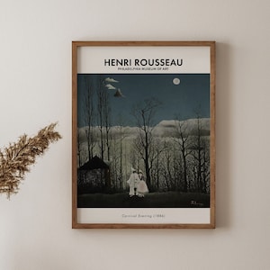 Rousseau Painting, Carnival Evening, Vintage Exhibition Poster, Gift, Home Decor