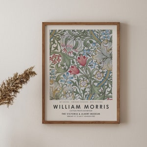 William Morris Print, William Morris Exhibition Print, William Morris Poster, Vintage Wall Art, Textiles Art, Vintage Poster