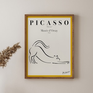 Picasso Exhibition Poster, Cat Poster, Animal Line Art, Minimalist Art, Ideal Gift, Modern Art Print