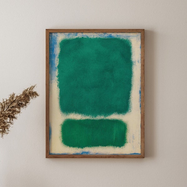 Mark Rothko Art Print, Green Colors,  Exhibition Poster,  Contemporary Painting Modern Art for Bedroom, Living Room and Dining Room