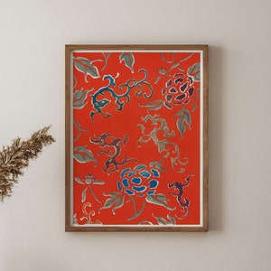 Floral Pattern from the Shin Bijutsukai, Japanese Decor, Fine Art Print, Gallery Wall Home Decor, Eclectic Home Decor