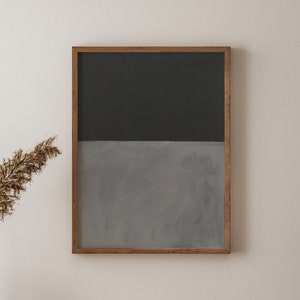 Mark Rothko Art Print, zwarte en grijze kleuren, tentoonstellingsposter, abstract minimalisme schilderij, abstracte expressionistische print