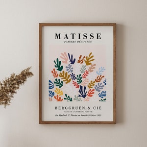 Henri Matisse Abstract Wall Art, Art La Gerbe, Vintage Exhibition Poster, Abstract Geometric Flower, Neutral Wall Art, Matisse Floral Decor
