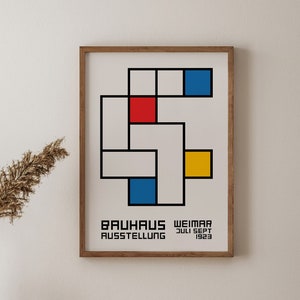Retro Colors Bauhaus Poster, Bauhaus Geometric Print, Minimalist Bauhaus Poster, Retro Poster