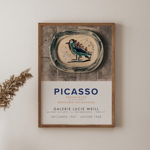 Picasso Ceramiques Exhibition Poster, Museum Exhibition Poster, Vintage Poster, Picasso, Famous Artist, Picasso Wall Art, Gift For Her
