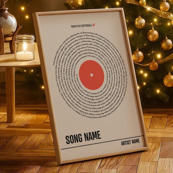 Custom Song Lyrics Print, Black-Orange, Personalised Music Poster, Customizable Music Gift, Wedding Anniversary Gift, Music Lover-NP02