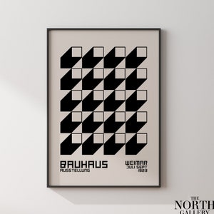 Bauhaus Colorful Wave Abstract Wall Art, Colorful Mid Century Modern Wall Art, Minimalist Decor, Living Room Decor
