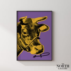 Andy Warhol Cow Exhibition Poster Print, Andy Warhol Print, Exhibition Wall Art, Gallery Wall Art