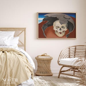 Georgia O’Keeffe Skull Print – Abstract Southwestern Wall Art