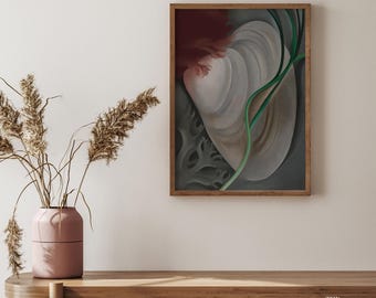 Georgia O'Keeffe Muschel Gemälde Druck, Küsten Kunst, Moderne Wohnkultur