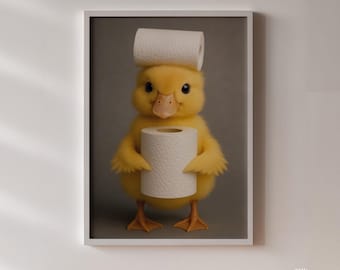 Funny Duck Bathroom Poster | Toilet Humor Restroom Print
