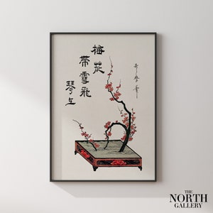 Japanese Ikebana Plum Branch, Flower Wall Decor, Japan Poster Print