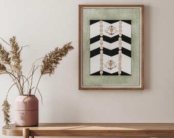 Nautical Geometric Art Print, Shin Bijutsukai Japanese Decor