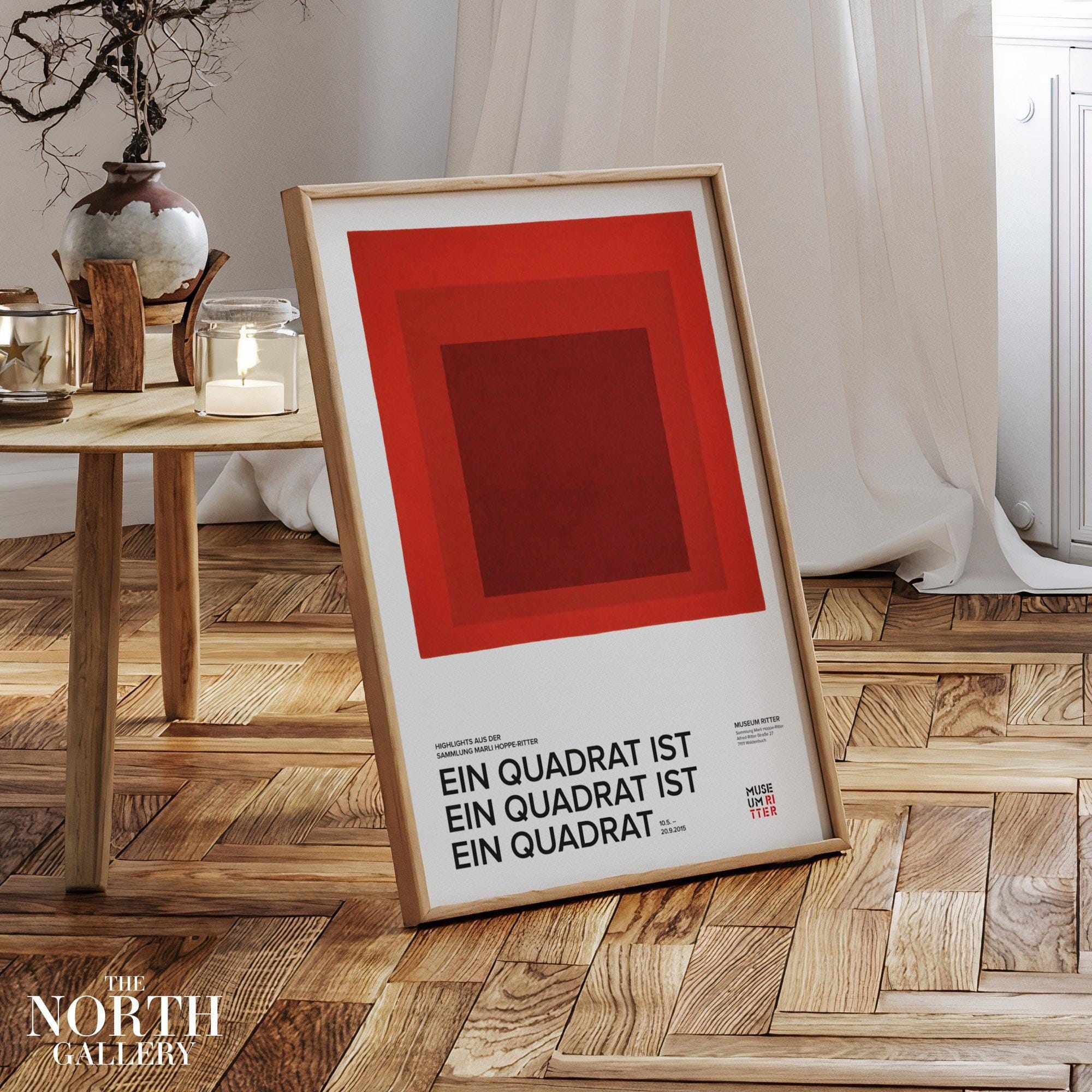 Josef Albers Deep Red Homage to the Square Exhibition Poster