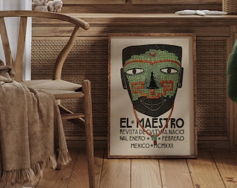 El Maestro Mexicaanse cultuurprint, retro home muurkunst