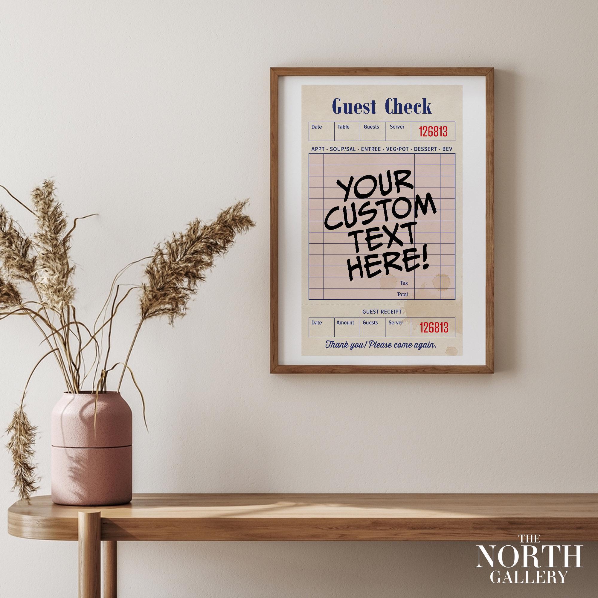 Customize Guest Check Poster, Custom Quotes Poster, Apartment Wall ...