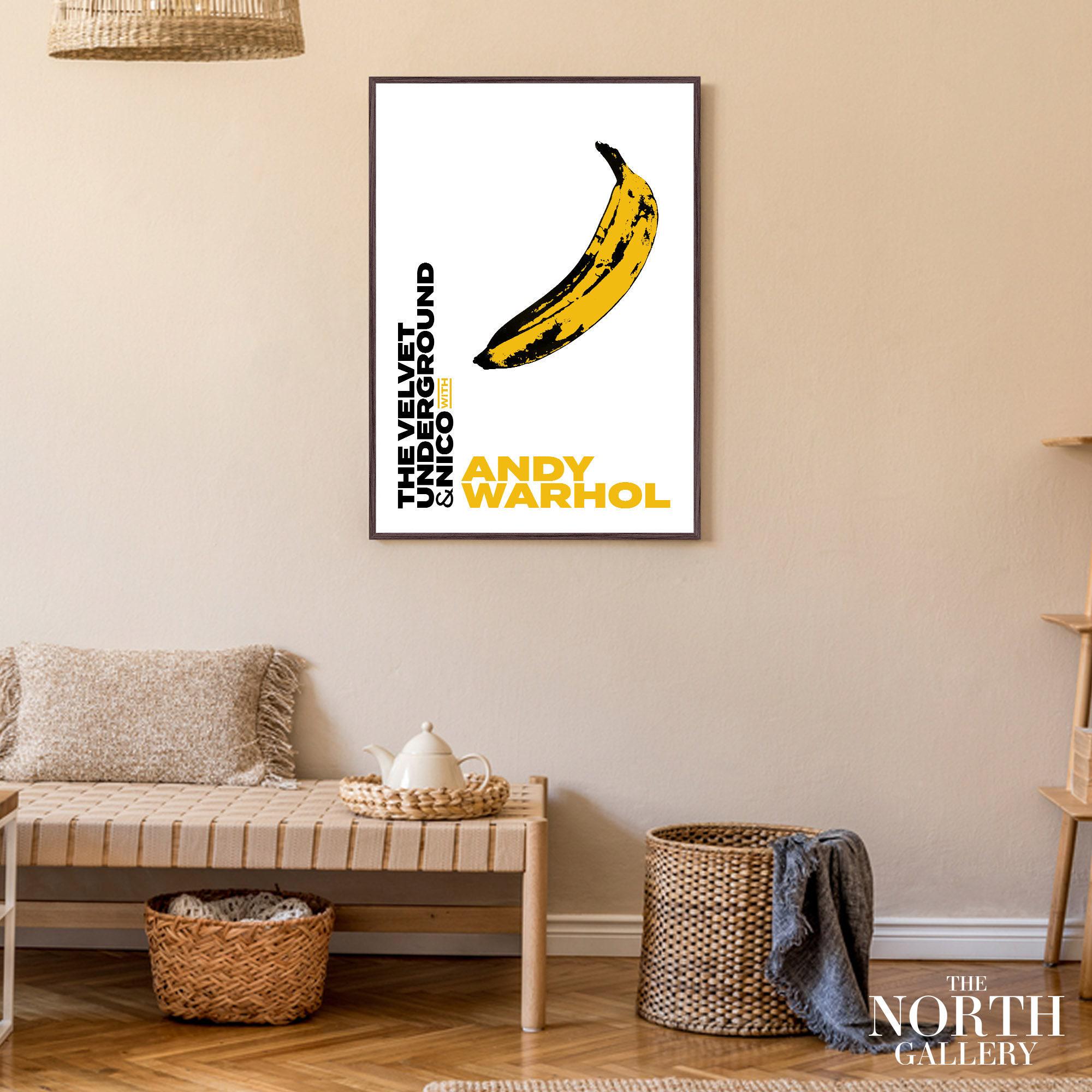 額装済/Banana/ジュールベリ ベルク/インテリア/ポスター/アート Andy Warhol Banana Exhibition Poster, Pop Art Gallery Wall Print