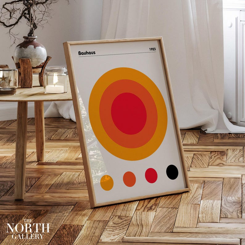 Geometric Circles Bauhaus Art Print, Modern Wall Decor - Etsy