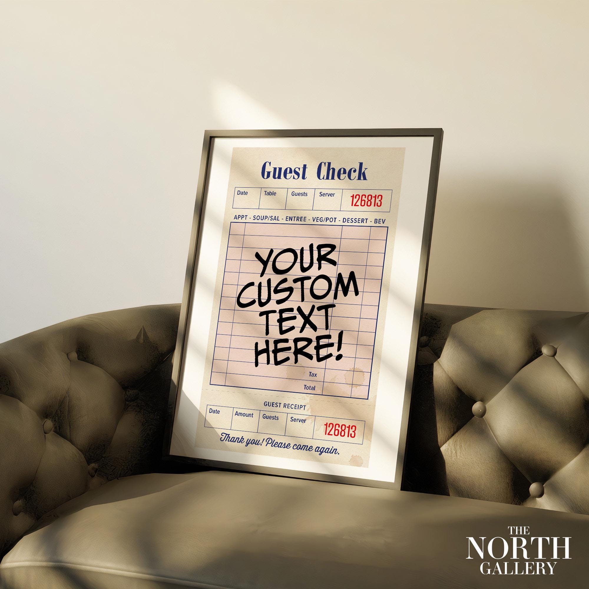 Customize Guest Check Poster, Custom Quotes Poster, Apartment Wall ...