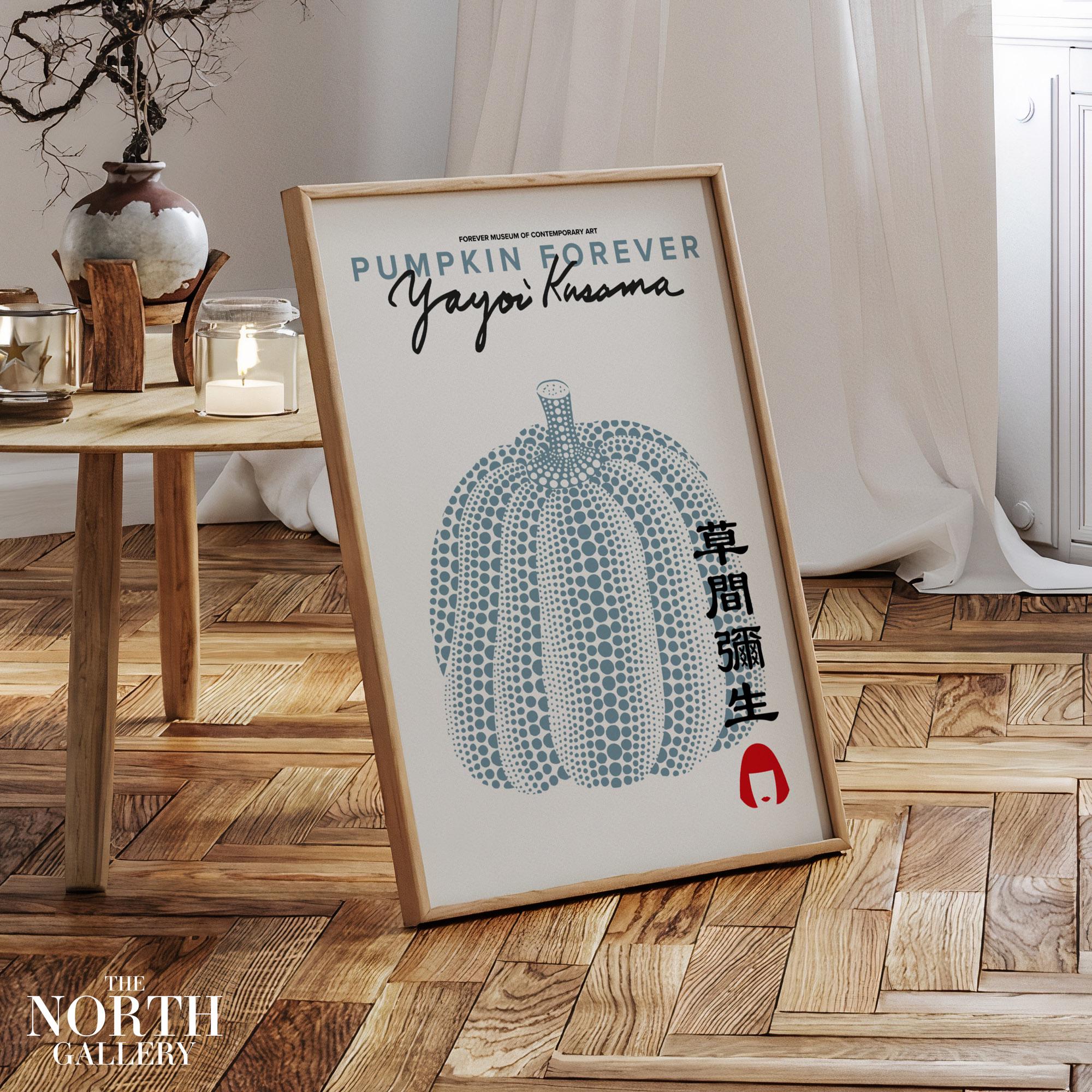 Yayoi Kusama Blue Pumpkin Forever Exhibition Poster, Contemporary