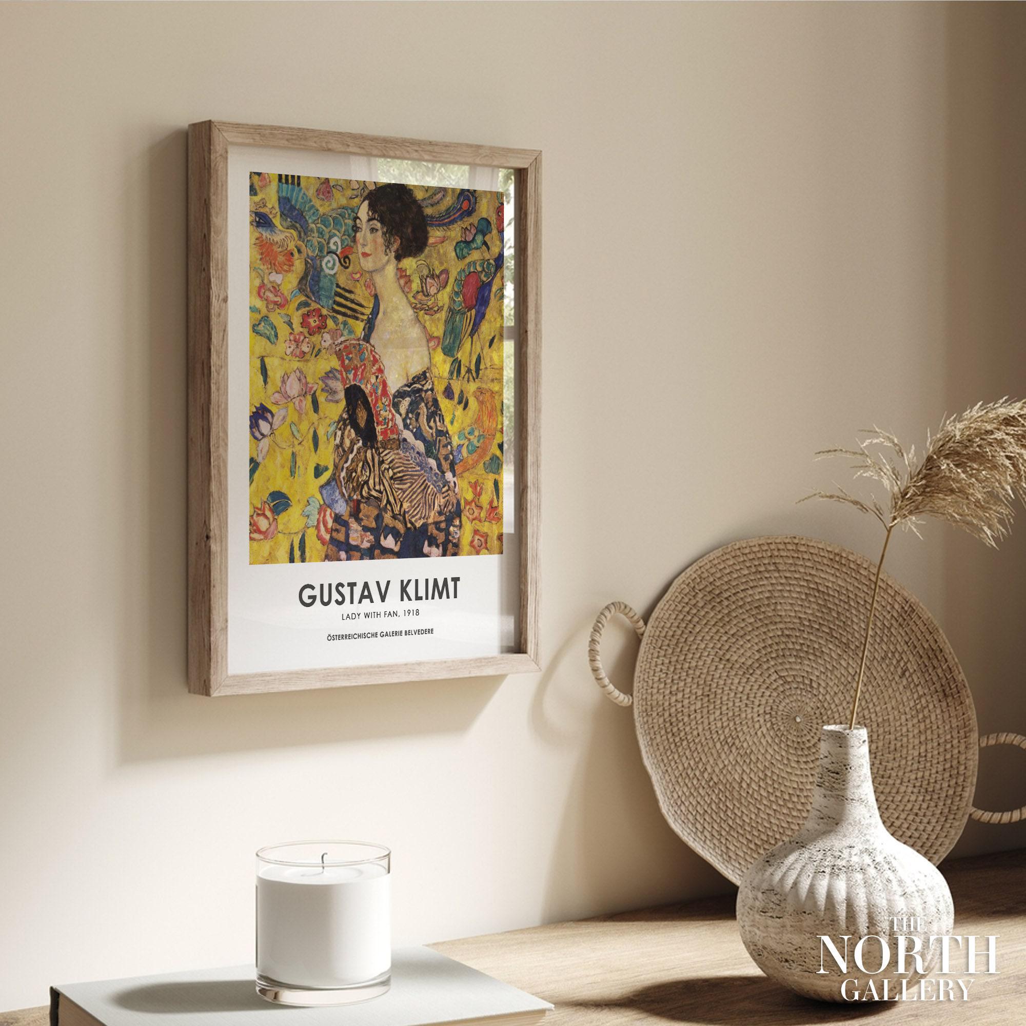 Gustav Klimt Lady With A Fan Print, Exhibition Poster - Etsy